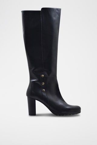 Bottes en croûte de cuir - Noir