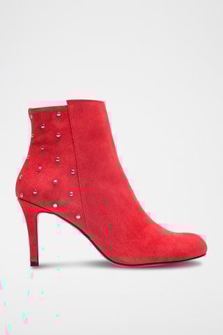 Bottines en nubuck - Rouge