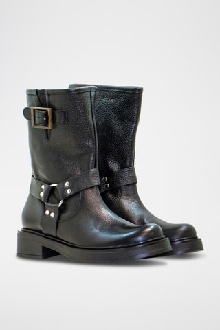 Bottines en cuir - Noir