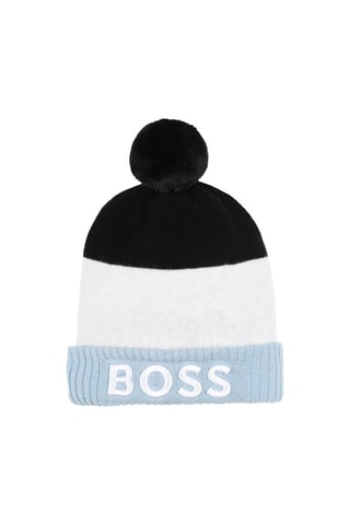 Bonnet à pompon - Blanc et noir - Boss