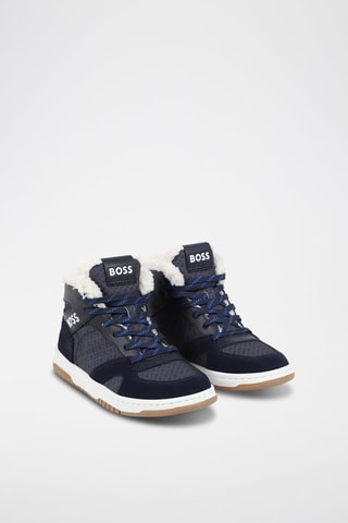 Baskets montantes fourrées - Noir et bleu marine - Boss