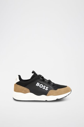 Baskets en cuir - Noir et beige - Boss