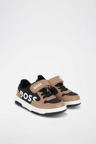 Baskets en cuir - Noir et beige - Boss