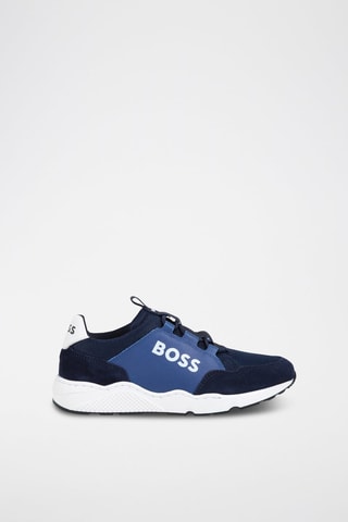 Baskets en cuir - Bleu marine et blanc - Boss