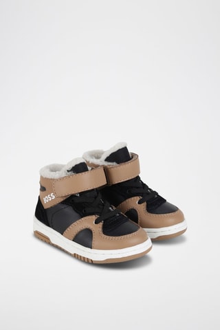 Baskets montantes fourrées en cuir - Bleu foncé - Boss