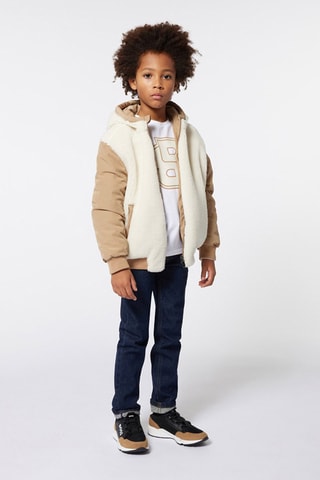 Blouson réversible à capuche - Marron et écru - Boss