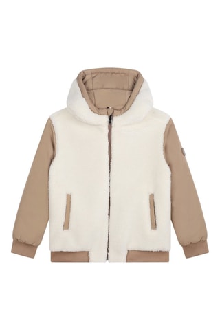 Blouson réversible à capuche - Marron et écru - Boss