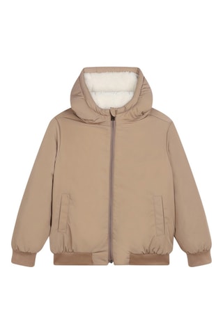 Blouson réversible à capuche - Marron et écru - Boss