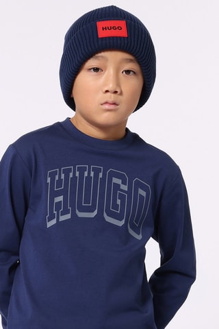 T-shirt en coton biologique - Bleu foncé - Hugo