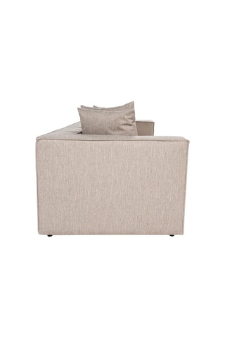 Canapé en bois de charme - Beige - 3 places - Revêtement lin