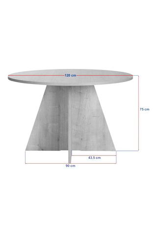 Table à manger Virella - 120 x 75 x 120 cm
