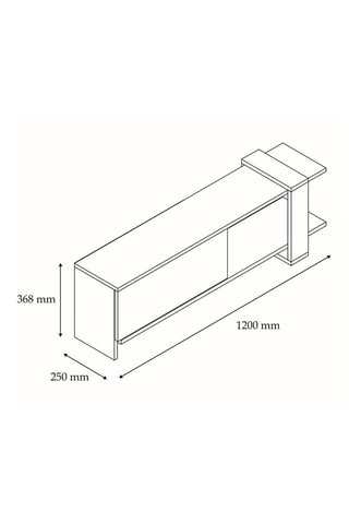 Meuble TV abattant Ova - 120 x 36,8 x 25 cm