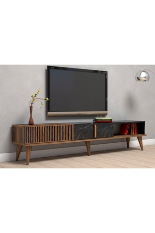 Meuble TV 2 abattants - 180 x 40 x 35 cm