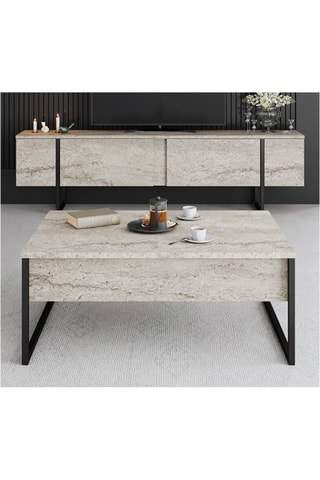 Meuble TV 2 abattants Luxe - 180 x 50 x 30 cm