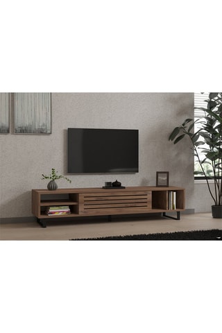 Meuble TV 1 abattant Safir - 160 x 35 x 40 cm