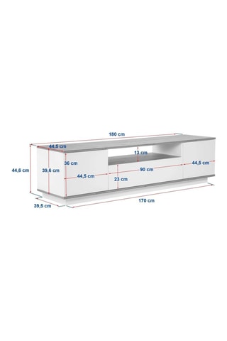 Meuble TV 3 abattants Veramont - 180 x 44,6 x 44,5 cm