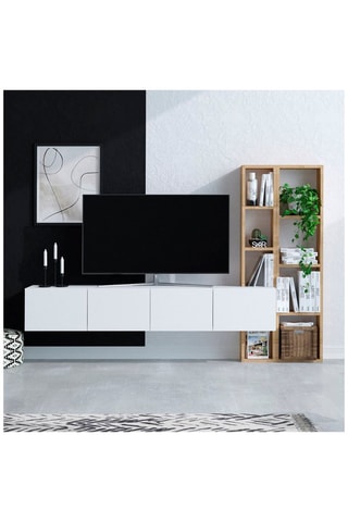 Meuble TV Pana 4 portes - 182 x 25 x 32 cm