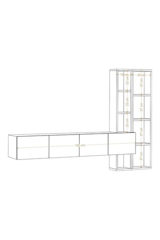 Meuble TV Pana 4 portes - 182 x 25 x 32 cm
