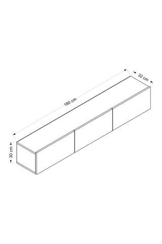 Meuble TV 3 portes - 180 x 30 x 32 cm