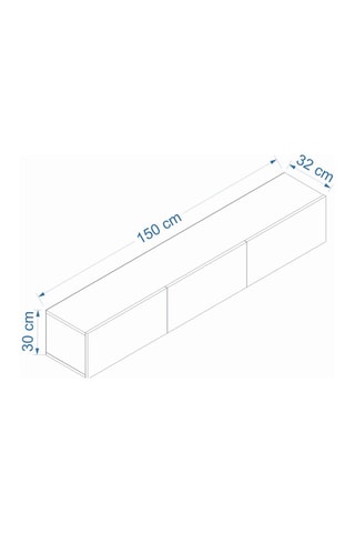 Meuble TV 3 abattants - 150 x 30 x 32 cm