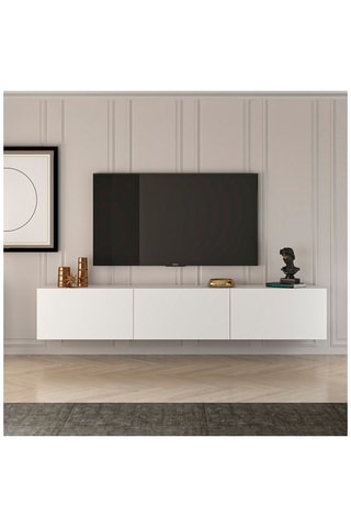 Meuble TV mural 3 abattants - 150 x 30 x 32 cm