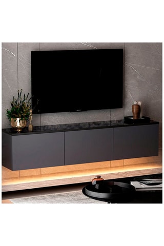 Meuble TV 3 abattants Neon Illuminated - 160 x 35 x 32 cm