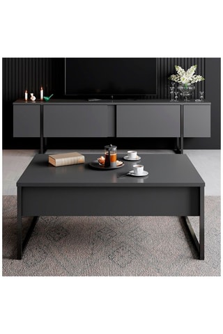 Meuble TV 2 abattants Luxe - 180 x 50 x 30 cm