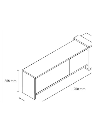 Meuble TV 1 abattant Gaye - 120 x 36,8 x 25 cm