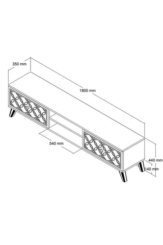 Meuble TV 2 abattants Class - 180 x 35 x 44 cm
