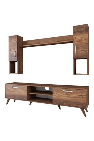 Ensemble meuble TV 2 portes M27 - 180 x 48,6 x 35 / 22,1 x 90 x 20,5 / 133 x 15 x 15 cm