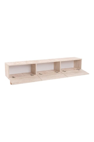 Meuble TV 3 portes Alvin - Pieds en bois - 180 x 42 x 31,4 cm