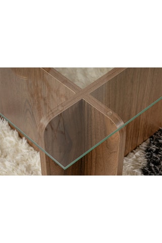 Table basse Flavio  - Plateau en verre trempé - 105 x 30 x 65 cm