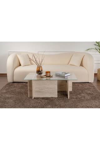 Table basse Vetrino  - Plateau en verre trempé - 105 x 40 x 65 cm