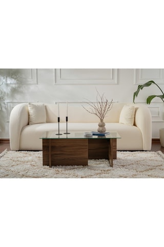 Table basse Vetrino  - Plateau en verre trempé - 105 x 40 x 65 cm