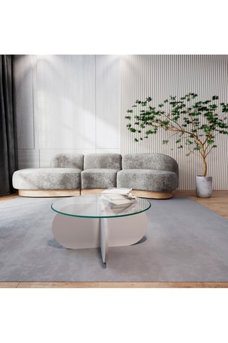 Table basse  - Plateau en verre trempé - 75 x 75 x 35 cm