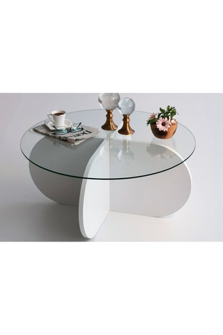 Table basse  - Plateau en verre trempé - 75 x 75 x 35 cm
