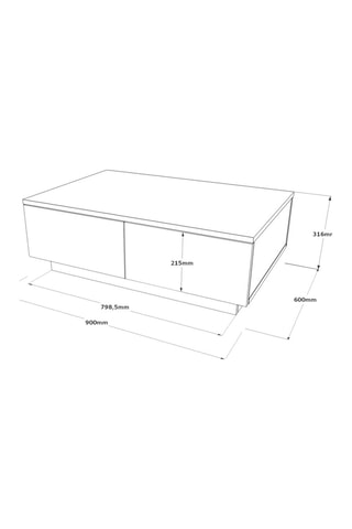 Table basse - 90 x 31,6 x 60 cm