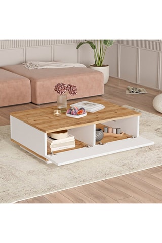 Table basse 2 abattants - 90 x 29 x 60 cm