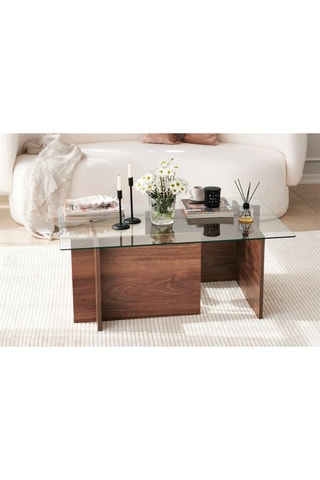 Table basse Escape - Plateau en verre trempé - 105 x 40 x 65 cm