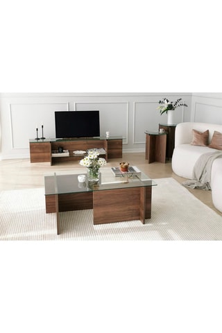 Table basse Escape - Plateau en verre trempé - 105 x 40 x 65 cm