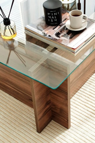 Table basse Escape - Plateau en verre trempé - 105 x 40 x 65 cm