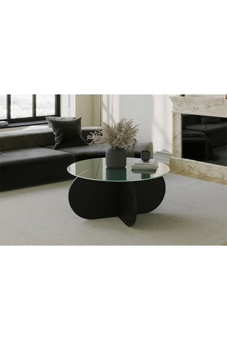 Table basse - Plateau en verre - 75 x 35 x 75 cm