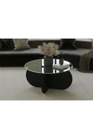 Table basse - Plateau en verre - 75 x 35 x 75 cm