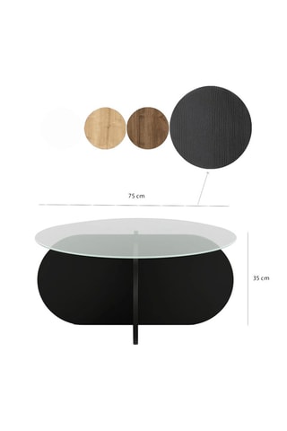 Table basse - Plateau en verre - 75 x 35 x 75 cm