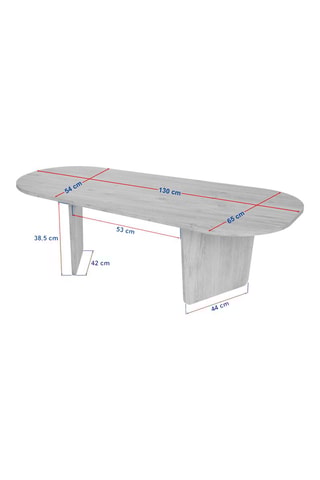 Table basse Ovalis - 130 x 40 x 65 cm