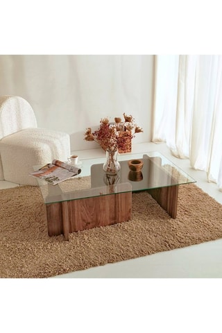 Table basse Escape - Plateau en verre trempé - 105 x 65 x 30 cm