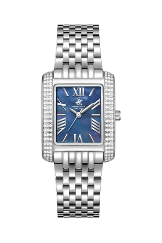 Metalen Quartz Horloge - Zilverkleurig en blauw