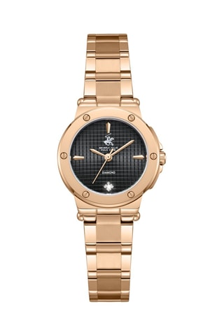 Roséverguld Metalen Quartz Horloge met Diamant