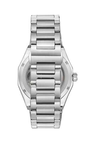 Automatisch Metalen Horloge - Maanstandweergave - Zilverkleurig en Kobaltblauw