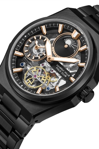 Automatisch Metalen Horloge - Maanstandweergave - Zwart en Zilverkleurig